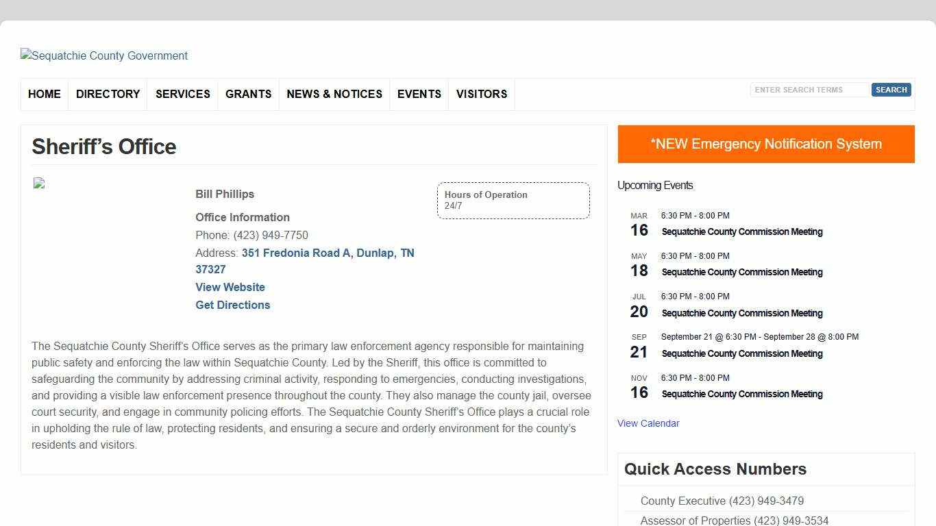 Sheriff’s Office : Sequatchie County Government